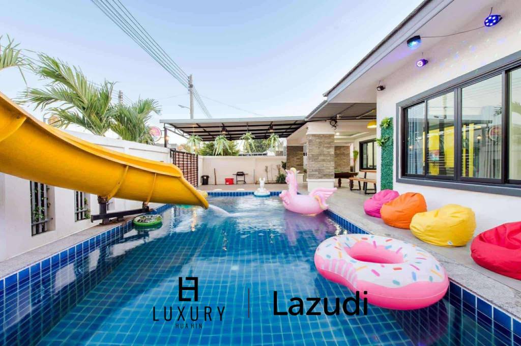 320 sqm family pool villa with slides in Thap Tai Hua Hin