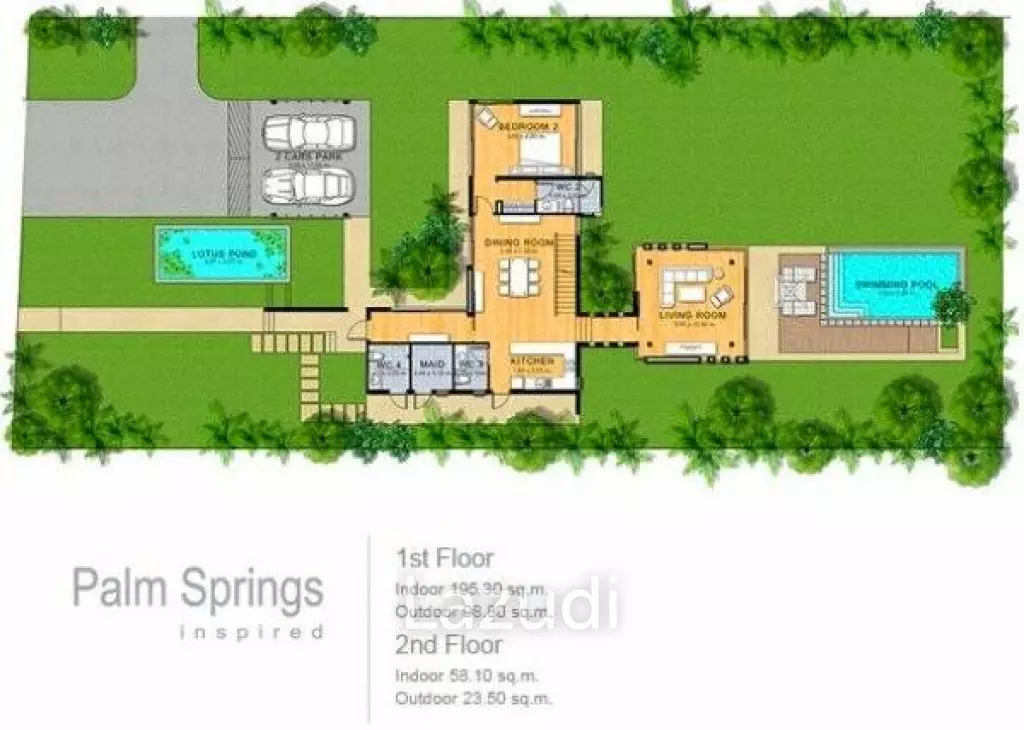 PALM HILLS HOMES : Villa Palm Spring Inspired (Lifetime Golf Membership) off-plan