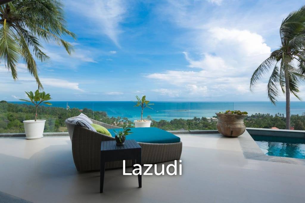 Elegant 4-Bedroom Sunset Sea View Pool Villa in Lamai