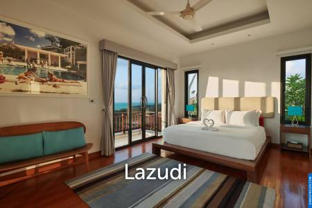 Elegant 4-Bedroom Sunset Sea View Pool Villa in Lamai