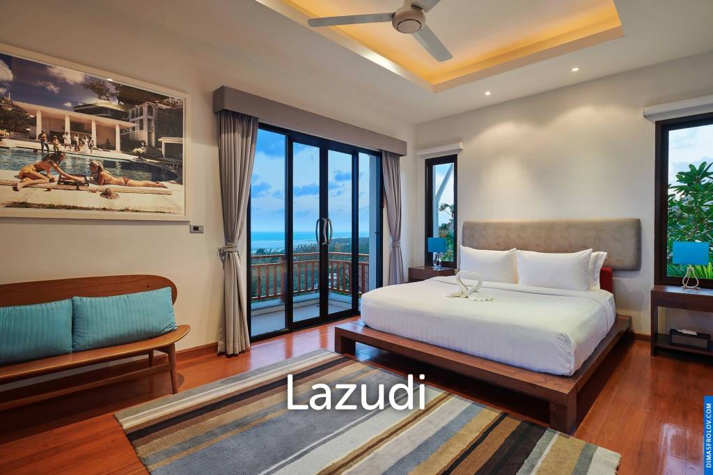 Elegant 4-Bedroom Sunset Sea View Pool Villa in Lamai