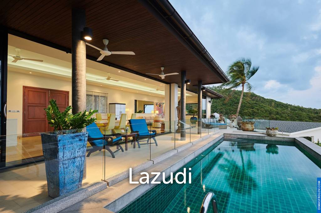 Elegant 4-Bedroom Sunset Sea View Pool Villa in Lamai