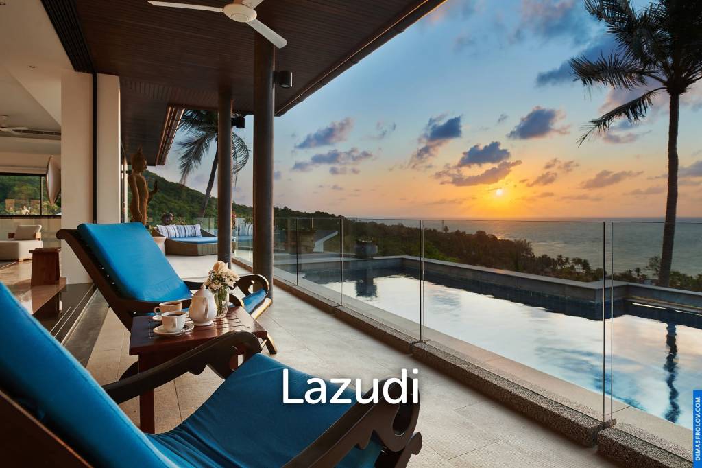 Elegant 4-Bedroom Sunset Sea View Pool Villa in Lamai