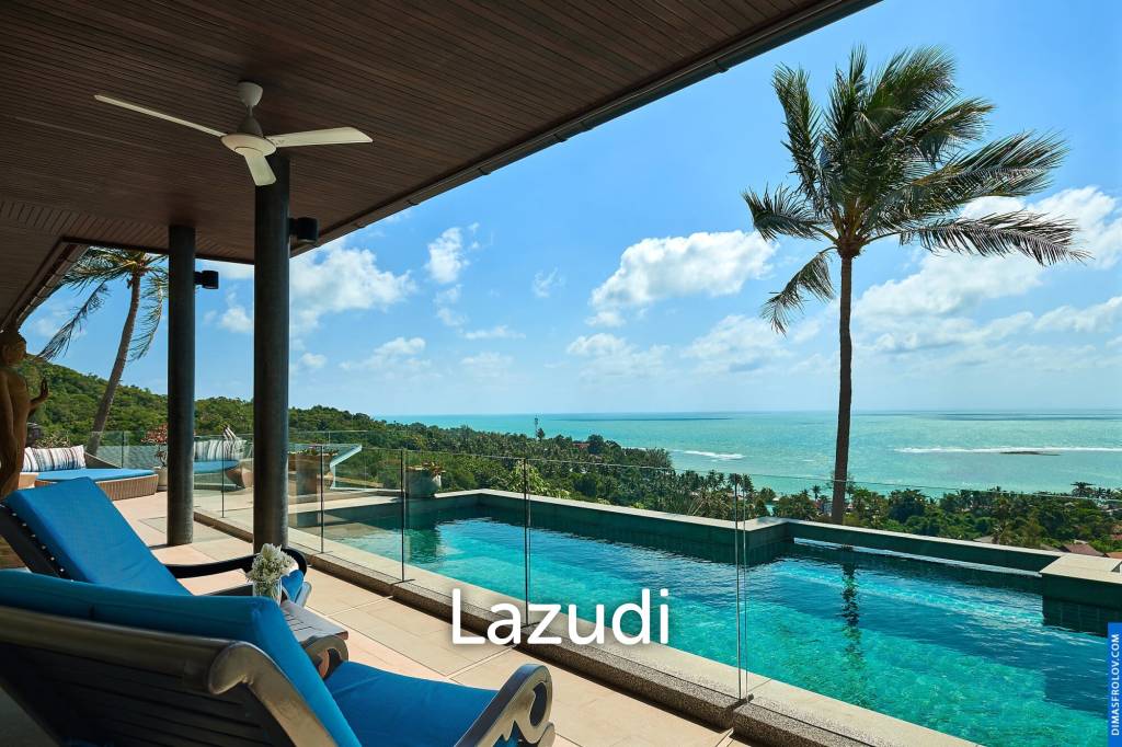 Elegant 4-Bedroom Sunset Sea View Pool Villa in Lamai