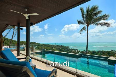 Elegant 4-Bedroom Sunset Sea View Pool Villa in Lamai