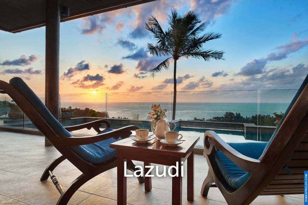 Elegant 4-Bedroom Sunset Sea View Pool Villa in Lamai