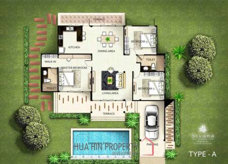 modern pool villa in Sivana Gardens Hua Hin