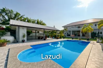 วิลล่า 7 ห้องนอนหรู 512 ตร.ม. พร้อมสระว่ายน้ำและสวนขนาดใหญ่บนที่ดิน 3,700 ตร.ม. ชะอำ เพชรบุรี