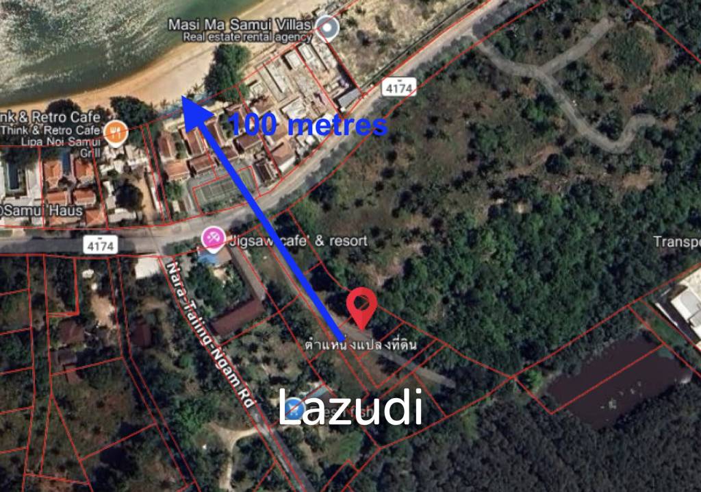 Prime Flat Land Plot Just 100m from Lipa Noi Beach – Koh Samui