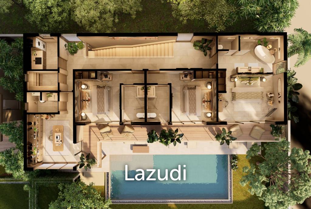 4-Bedroom + Office Villa in Mae Nam | Walking Distance to the Beach