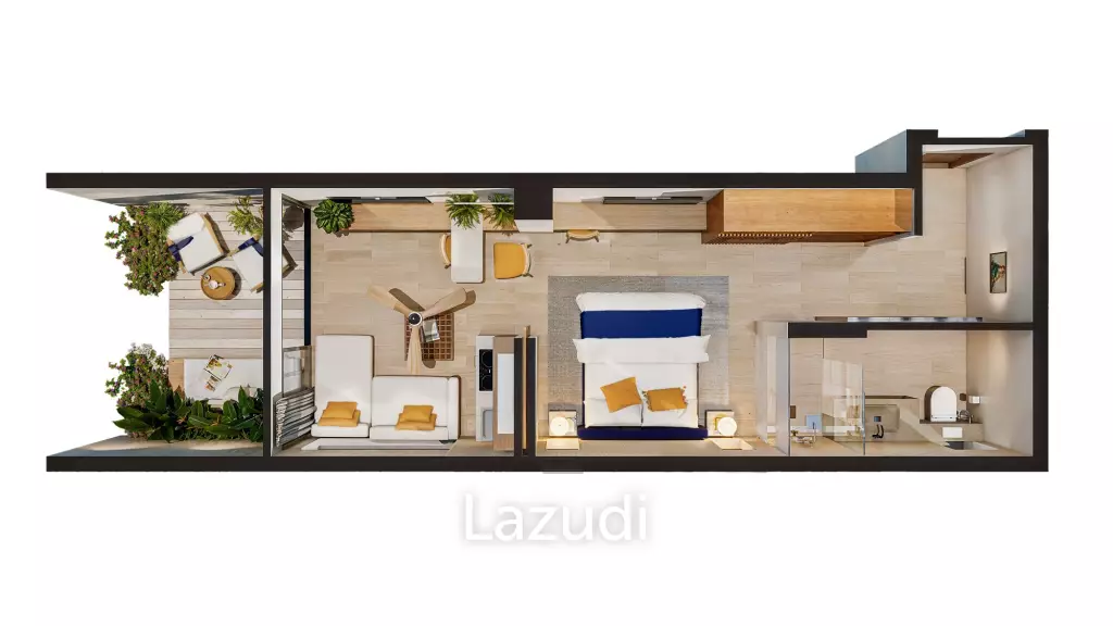 Studio Apartment with Full Resort Amenities at Azura Resort
