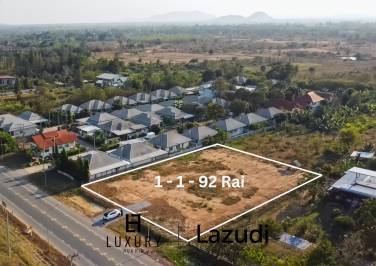 1-1-92 Rai Freehold Land in Thap Tai Hua Hin with Road Frontage