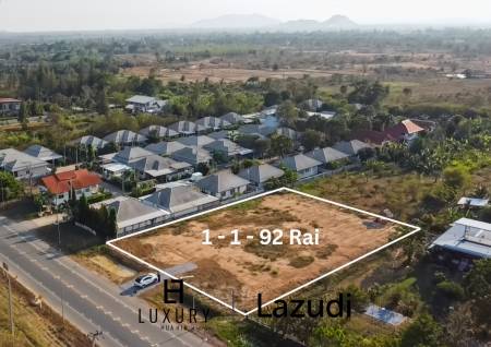 1-1-92 Rai Freehold Land in Thap Tai Hua Hin with Road Frontage