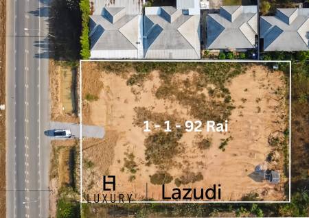 1-1-92 Rai Freehold Land in Thap Tai Hua Hin with Road Frontage