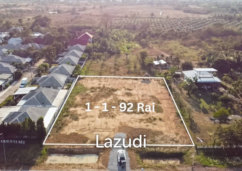 1-1-92 Rai Freehold Land in Thap Tai Hua Hin with Road Frontage