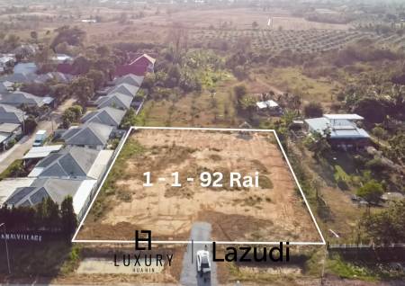 1-1-92 Rai Freehold Land in Thap Tai Hua Hin with Road Frontage