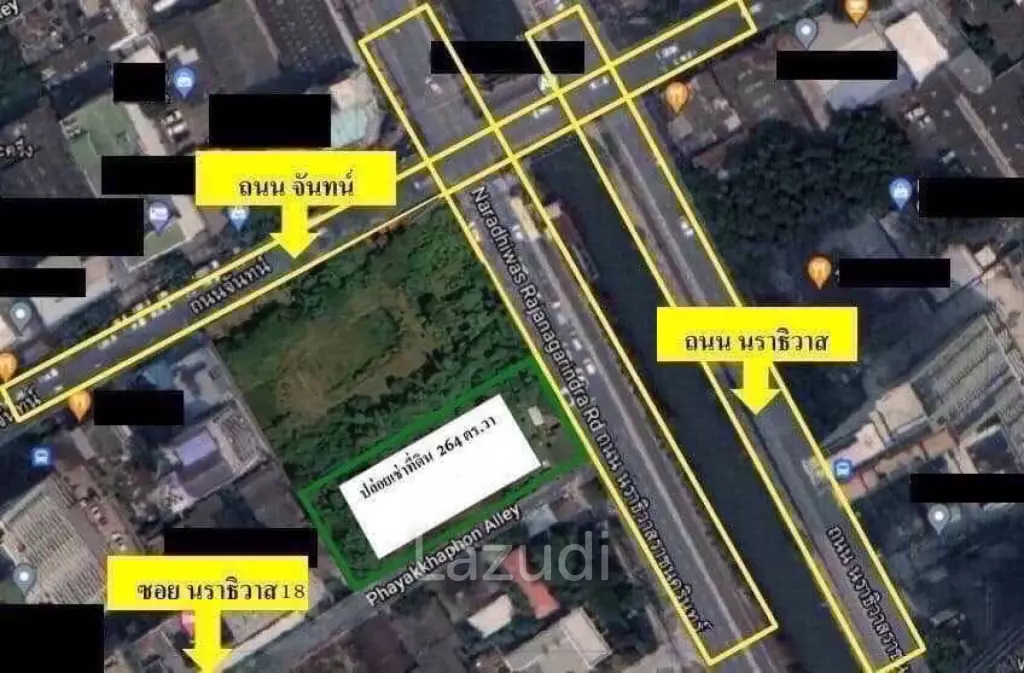 1056 sqm Land for Development on Naradhiwas Rajanagarindra Road Bang Khlo Bangkok