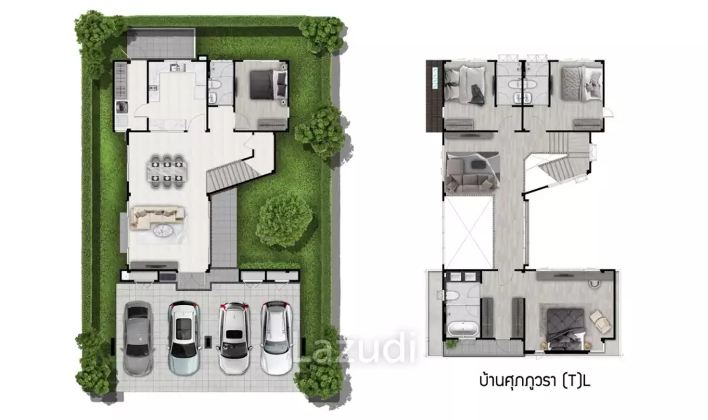 Spacious 4-Bedroom Pool Villa Just 50m to the Beach