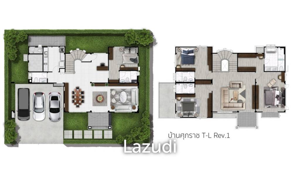 Spacious 4-Bedroom Pool Villa Just 50m to the Beach