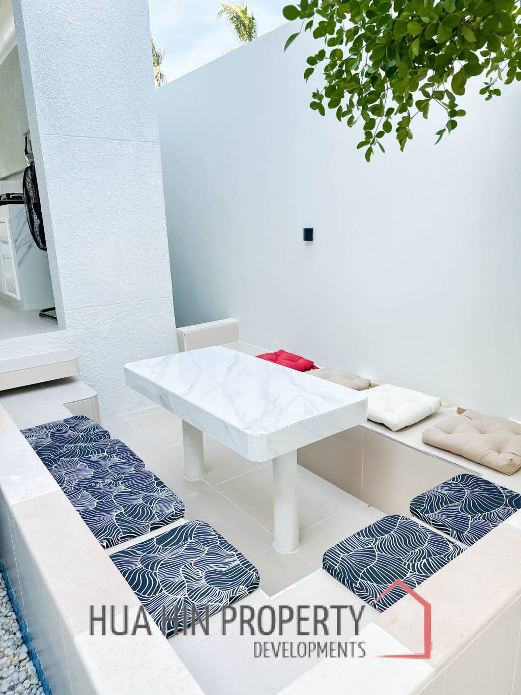 Modern pool villa with slide in Pak Nam Pran