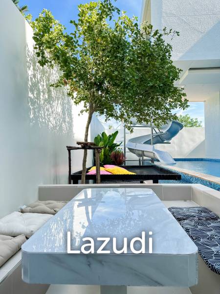 Modern pool villa with slide in Pak Nam Pran