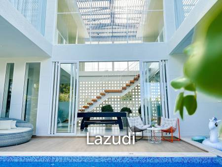 Modern pool villa with slide in Pak Nam Pran