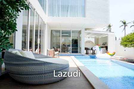 Modern pool villa with slide in Pak Nam Pran