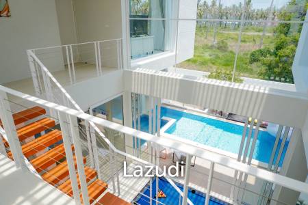 Modern pool villa with slide in Pak Nam Pran
