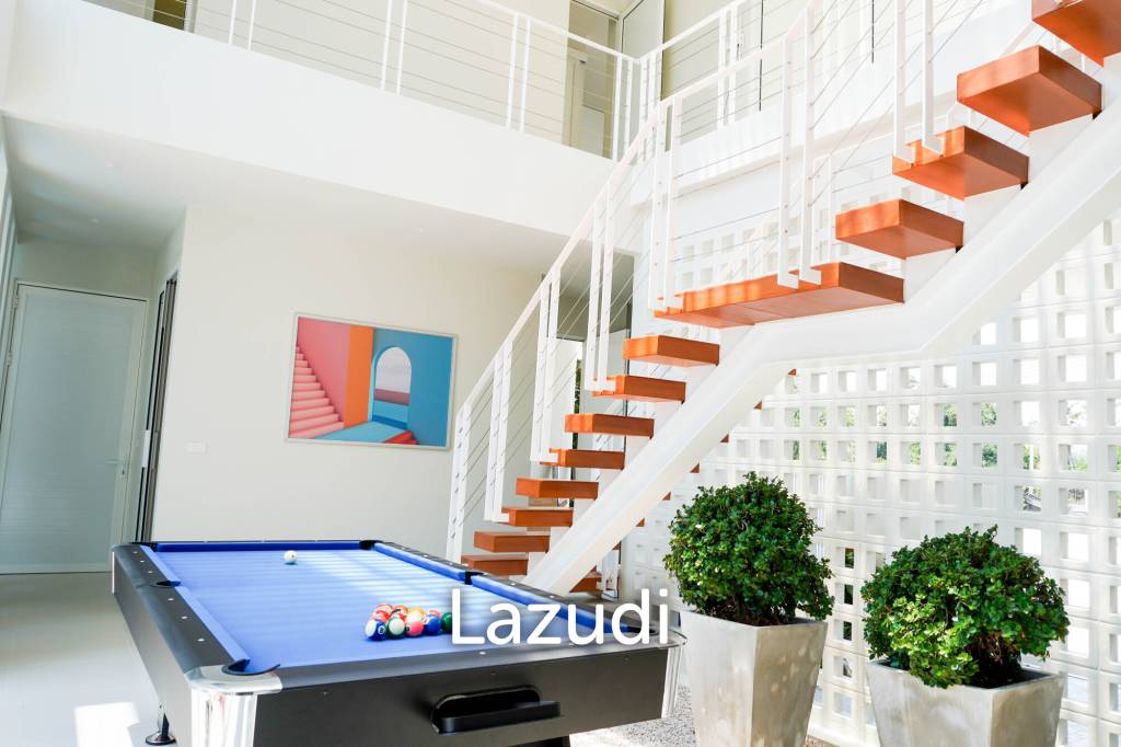 Modern pool villa with slide in Pak Nam Pran