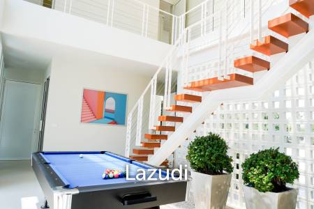 Modern pool villa with slide in Pak Nam Pran