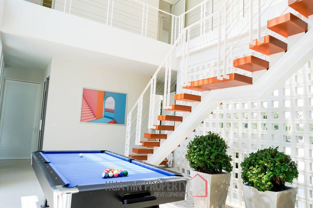 Modern pool villa with slide in Pak Nam Pran