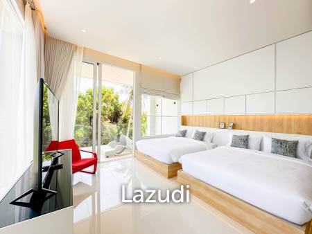 Modern pool villa with slide in Pak Nam Pran