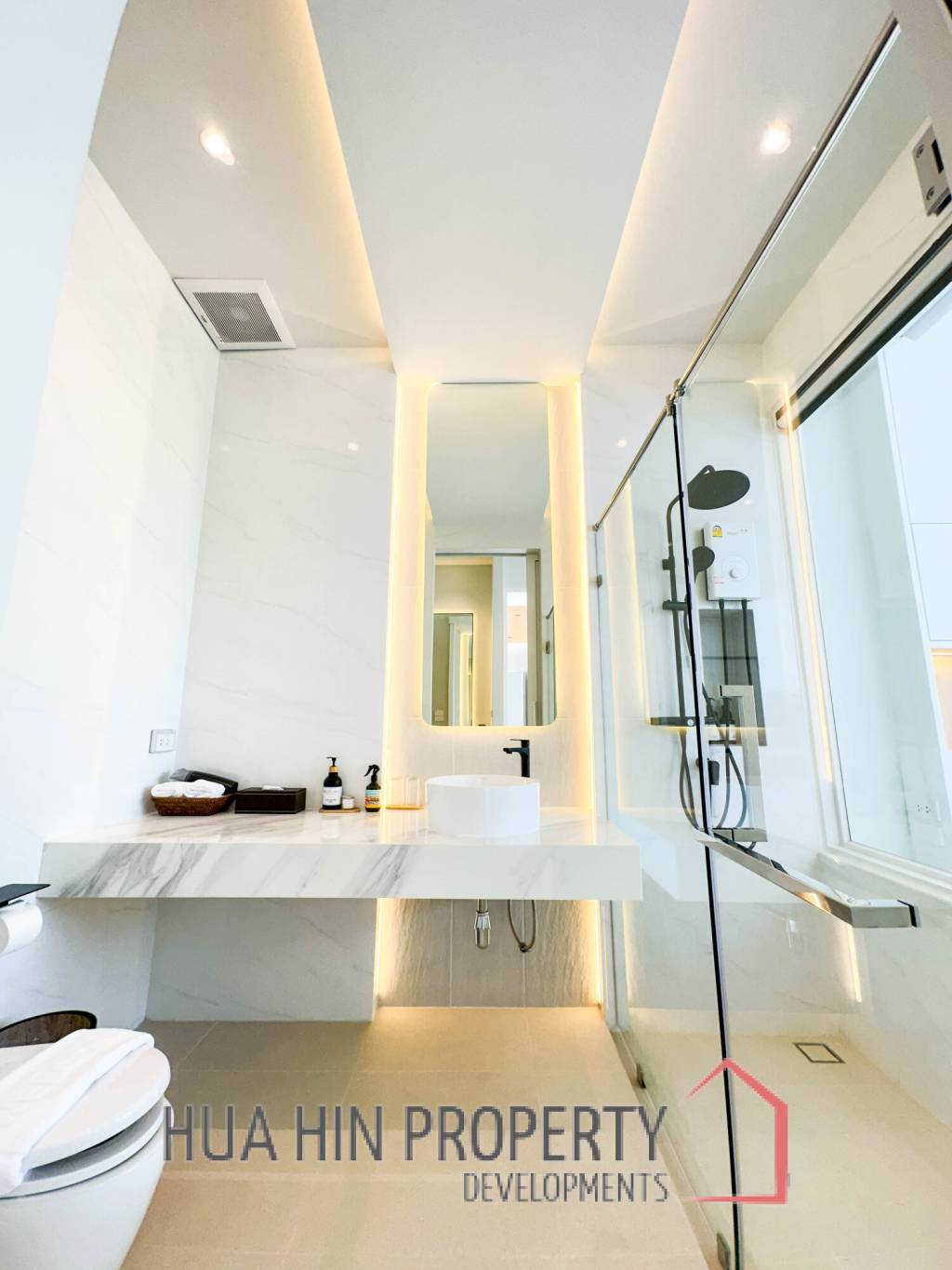 Modern pool villa with slide in Pak Nam Pran