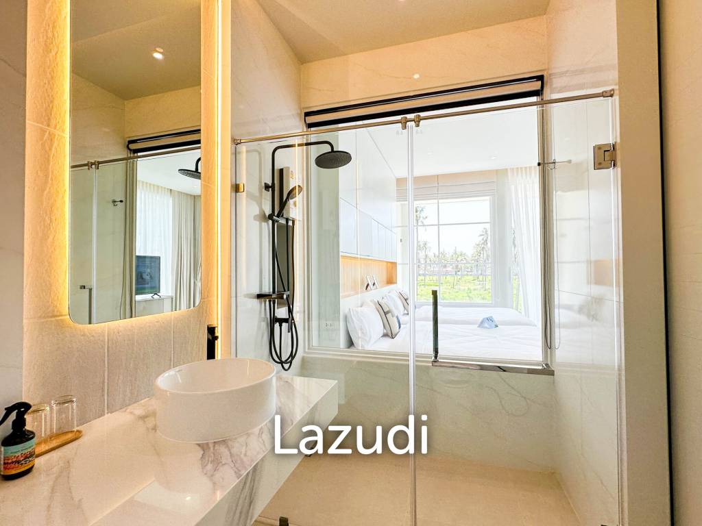 Modern pool villa with slide in Pak Nam Pran