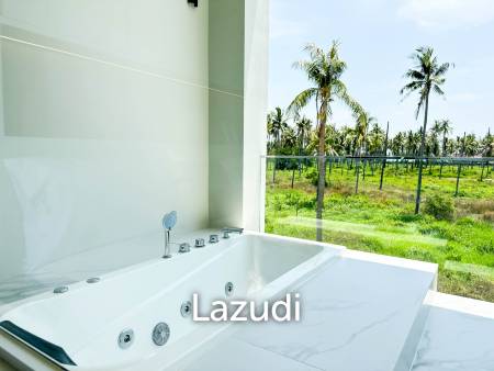 Modern pool villa with slide in Pak Nam Pran