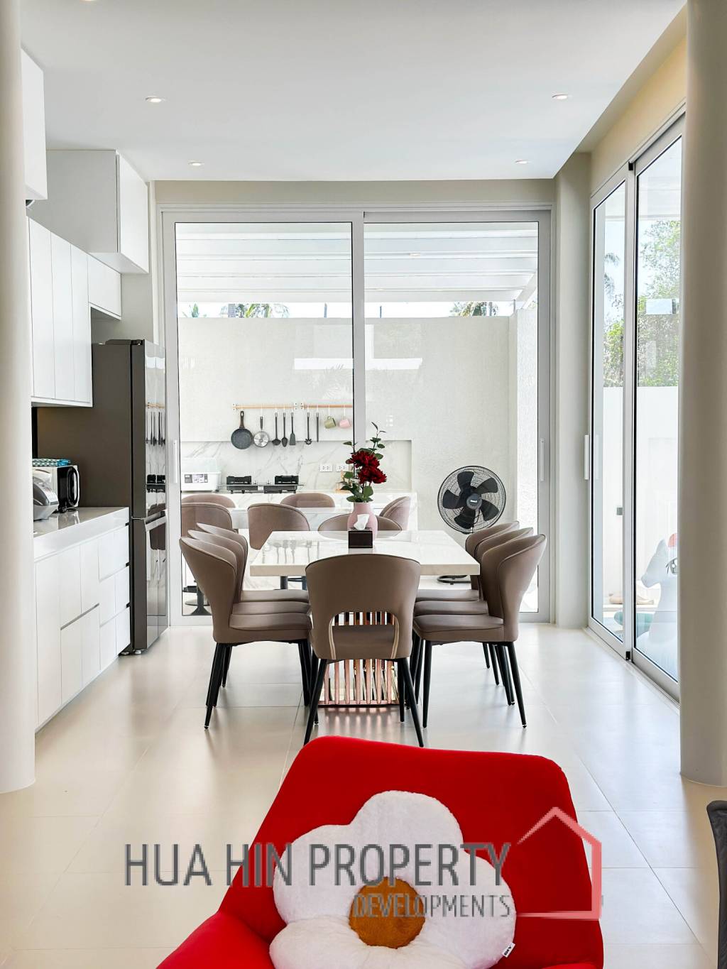 Modern pool villa with slide in Pak Nam Pran