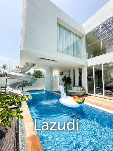 Modern pool villa with slide in Pak Nam Pran