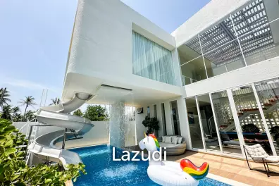 Modern pool villa with slide in Pak Nam Pran