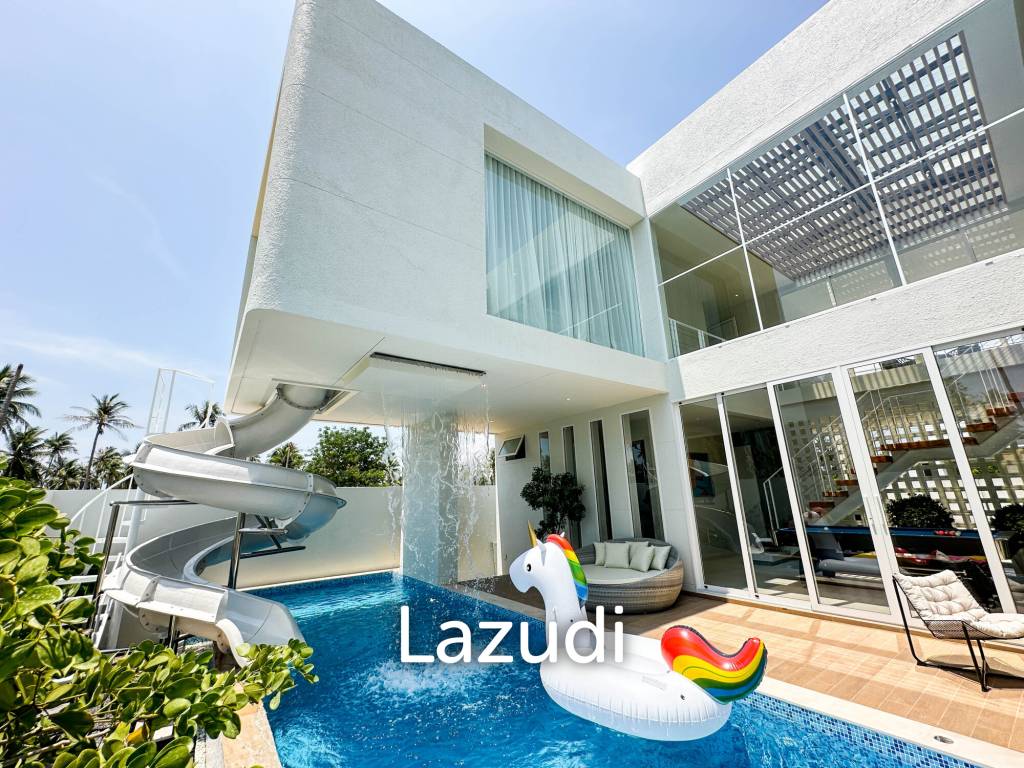 Modern pool villa with slide in Pak Nam Pran