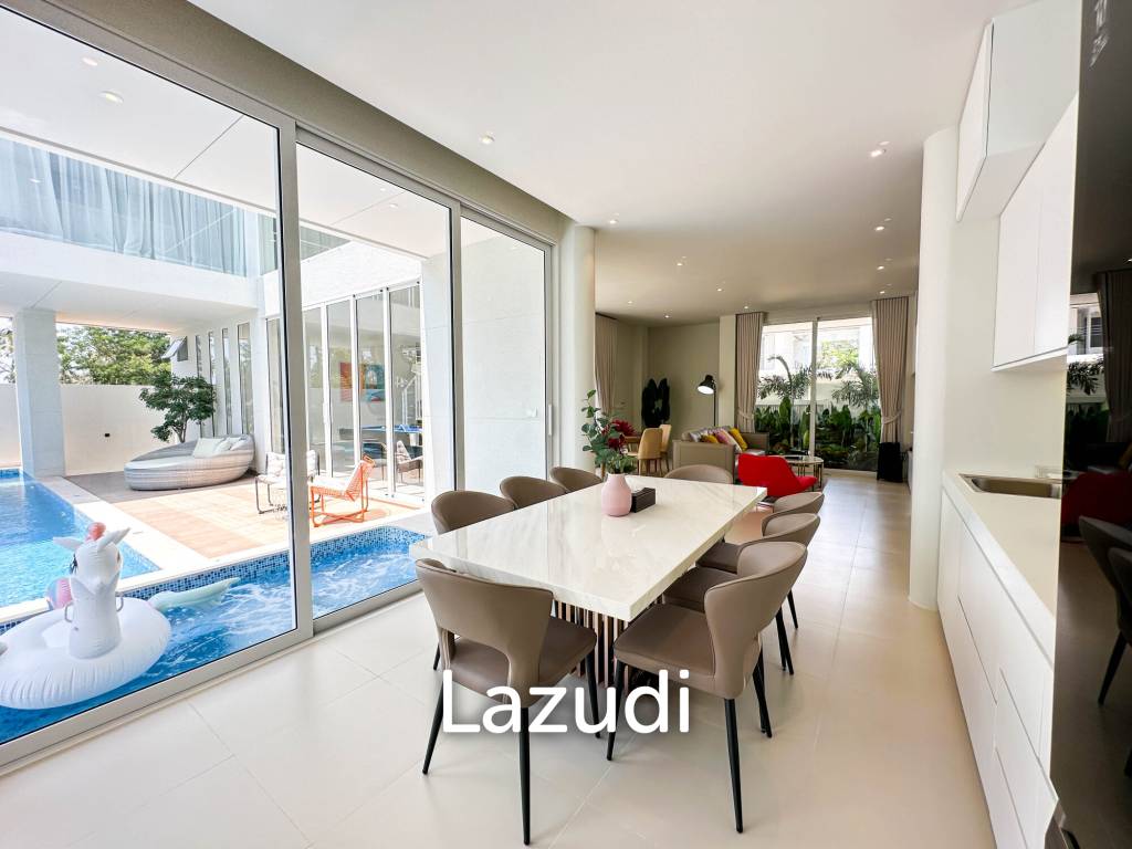 Modern pool villa with slide in Pak Nam Pran