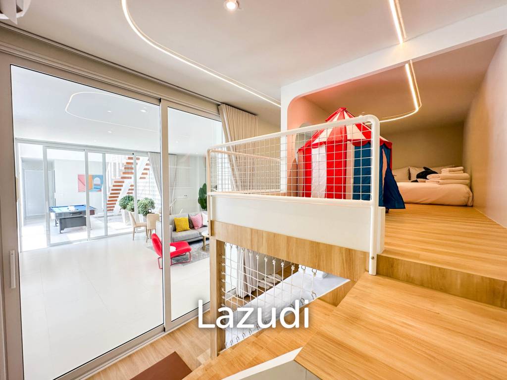 Modern pool villa with slide in Pak Nam Pran