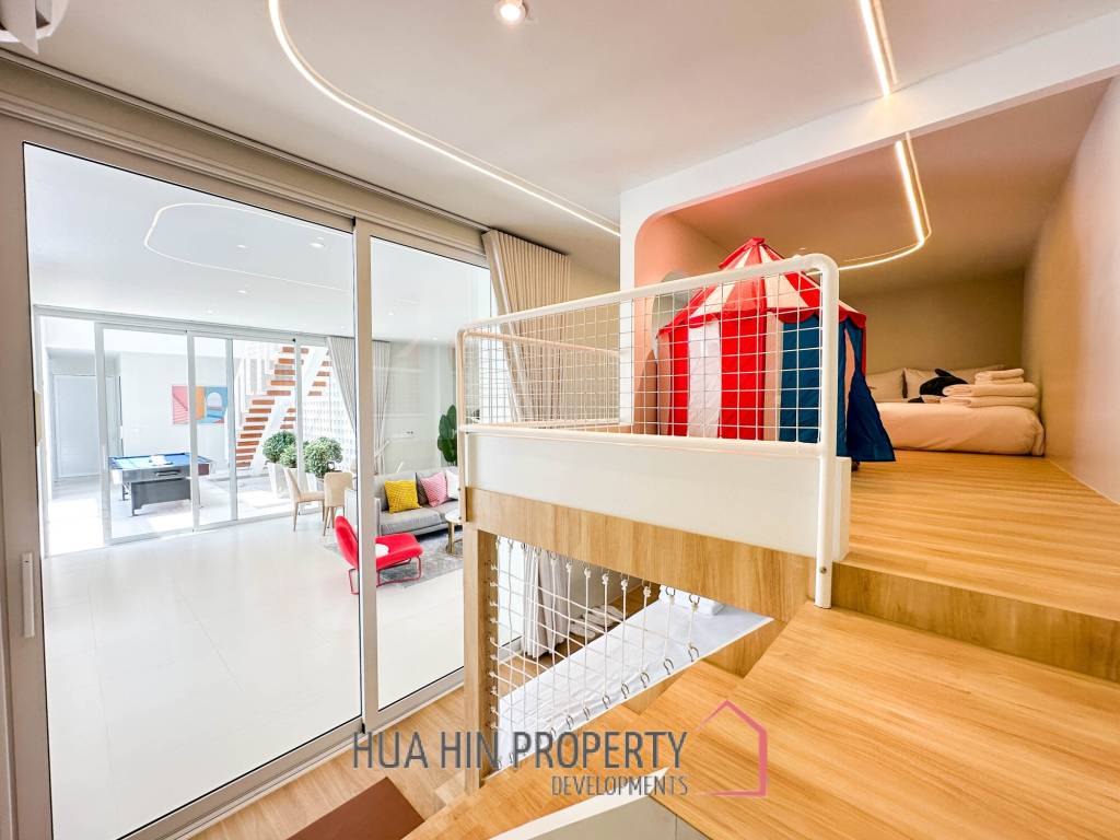 Modern pool villa with slide in Pak Nam Pran