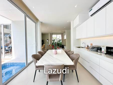 Modern pool villa with slide in Pak Nam Pran