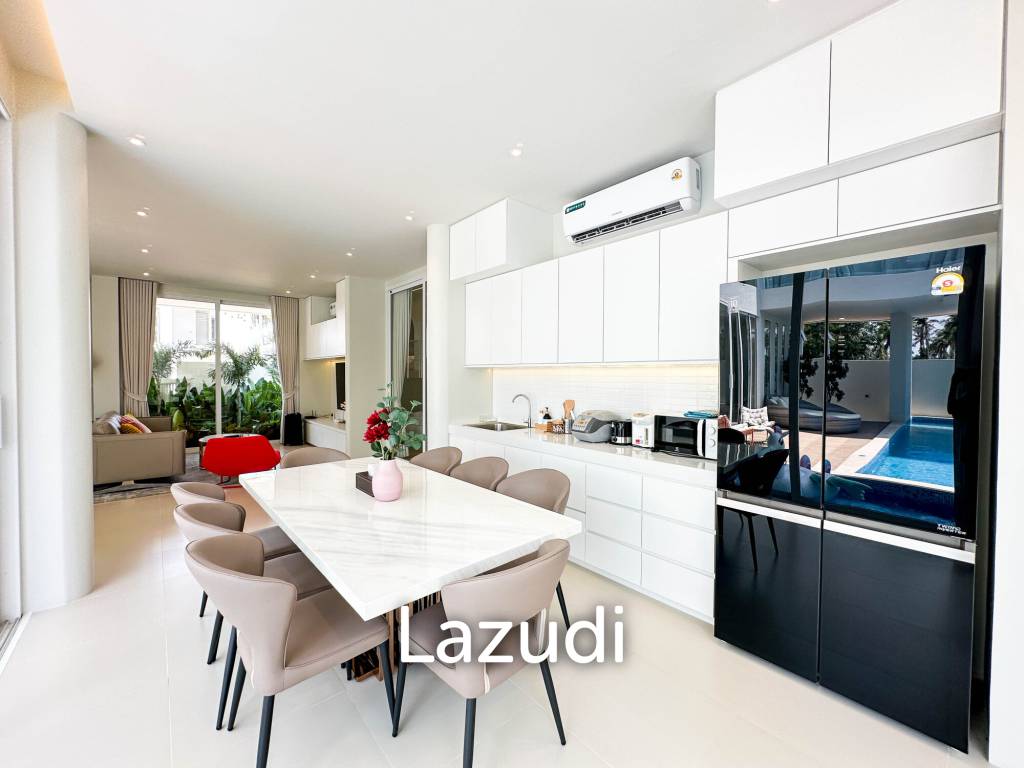 Modern pool villa with slide in Pak Nam Pran