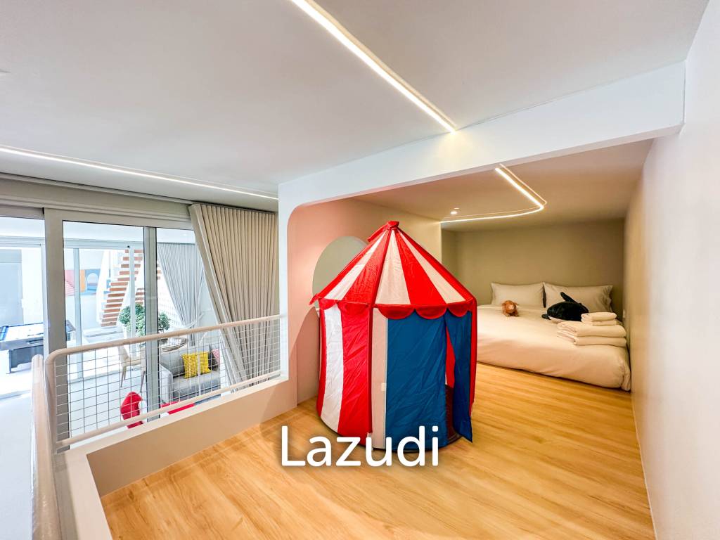 Modern pool villa with slide in Pak Nam Pran