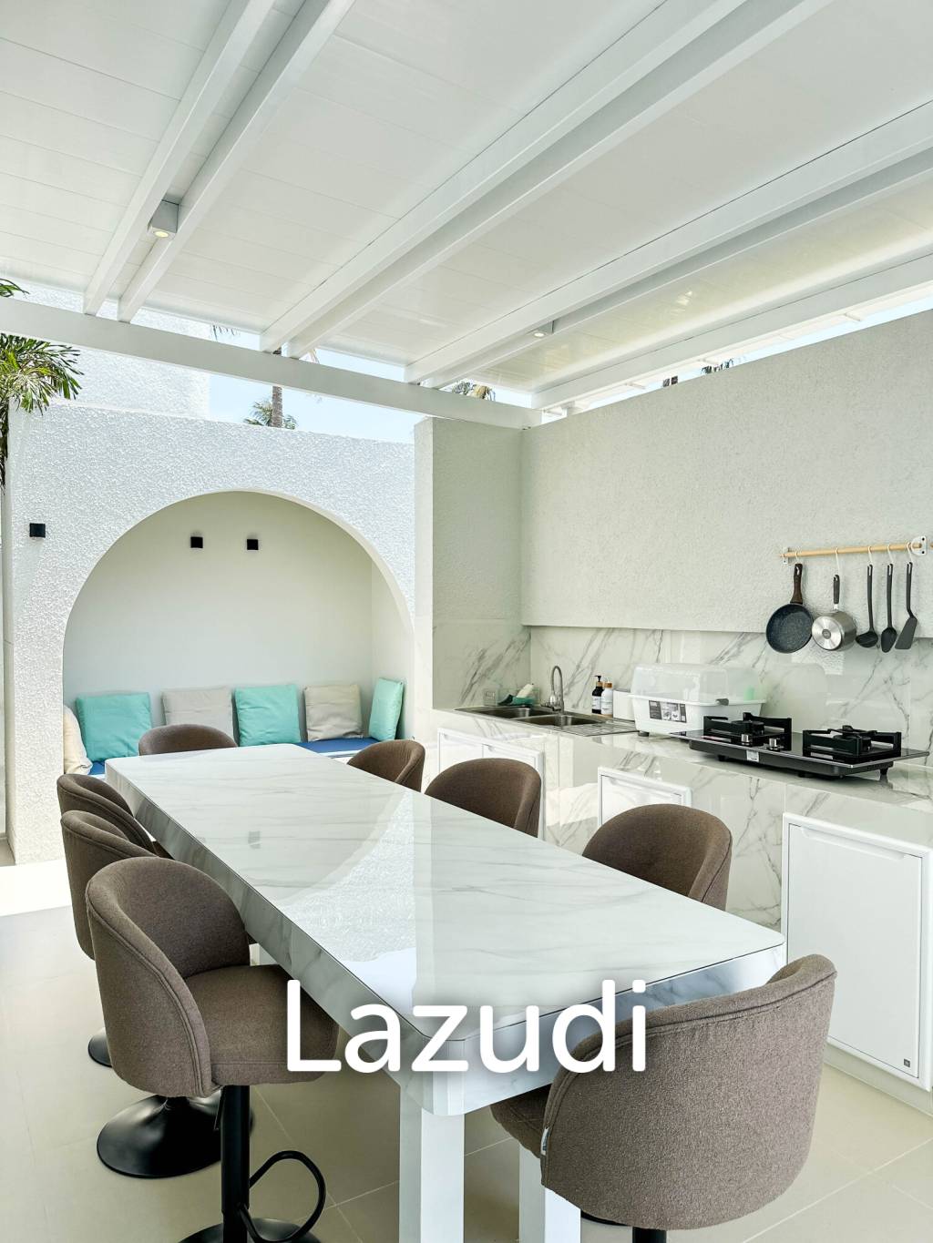 Modern pool villa with slide in Pak Nam Pran