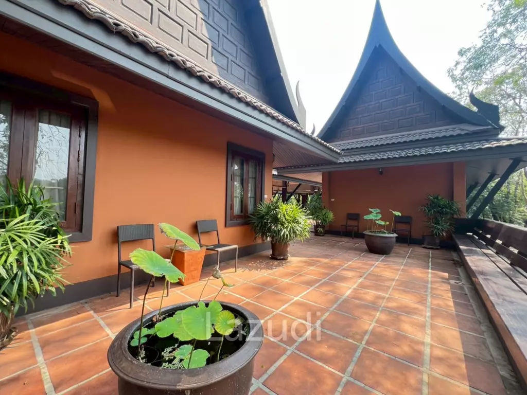 ขายบ้าน/รีสอร์ททรงไทยโมเดิร์นใกล้ตัวเมืองเชียงราย ที่ต.ริมกก