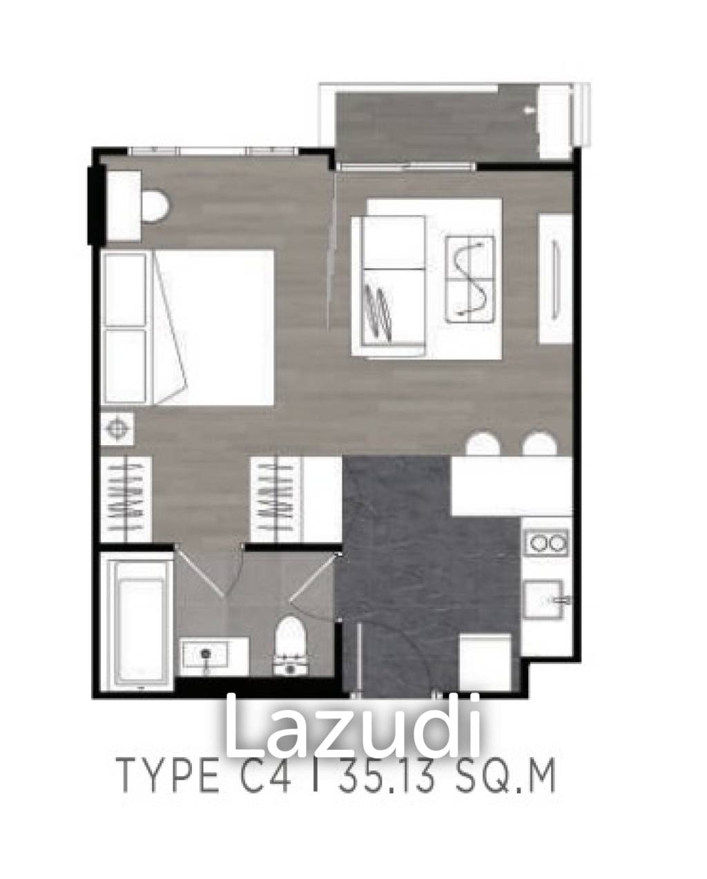 35 Sqm 1 Bed 1 Bath Condo For Sale in The Teak Ratchada 19