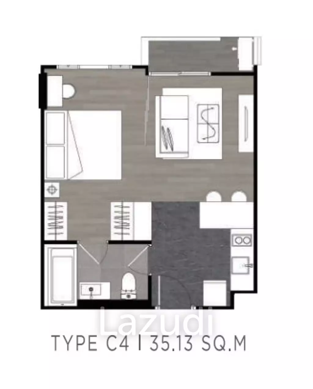 35 Sqm 1 Bed 1 Bath Condo For Sale in The Teak Ratchada 19