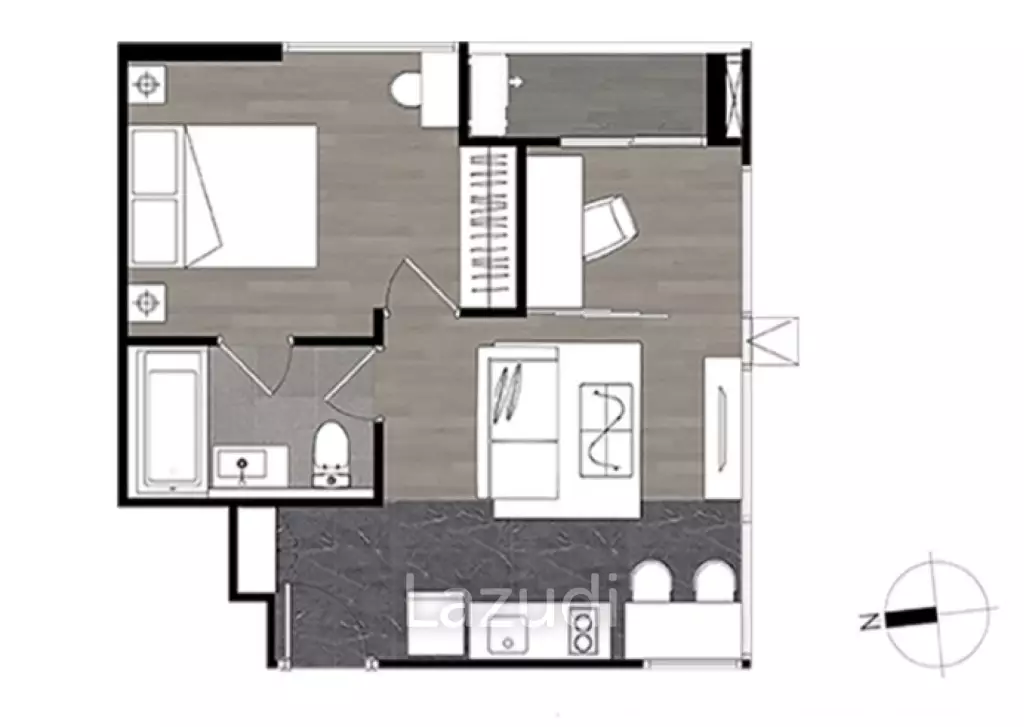 39 sqm modern 1 bedroom condo at The Teak Ratchada 19 Chatuchak Bangkok